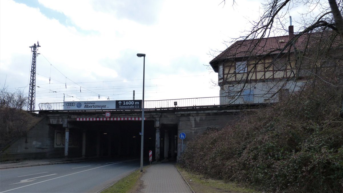 Unterführung Eisenbahn Nordhausen Helmestraße Südseite 24.03.2018