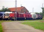 Lok6 und Lok10 der ehemaligen PBSV und 202 299 ehemaliges BW Nordhausen 04.08.2013