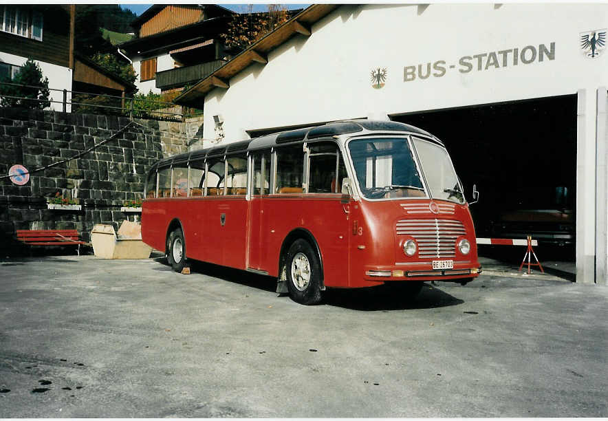 (002'000A) - AFA Adelboden - Nr. 3/BE 26'703 - FBW/Gangloff im Oktober 1987 beim Autobahnhof Adelboden