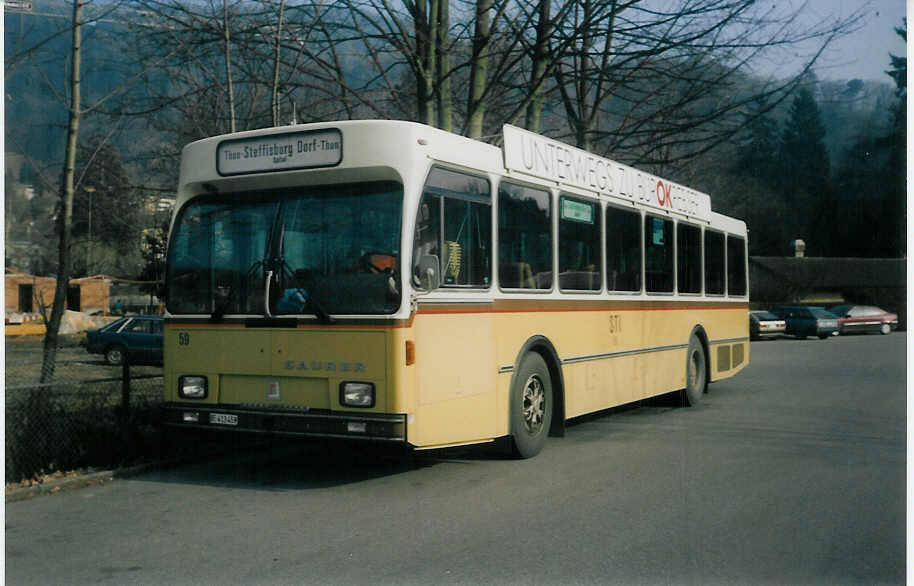 (016'210) - STI Thun - Nr. 59/BE 413'459 - Saurer/R&J am 30. Januar 1997 bei der Schifflndte Thun