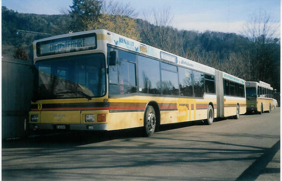 (016'234) - STI Thun - Nr. 69/BE 456'869 - MAN am 9. Februar 1997 bei der Schifflndte Thun