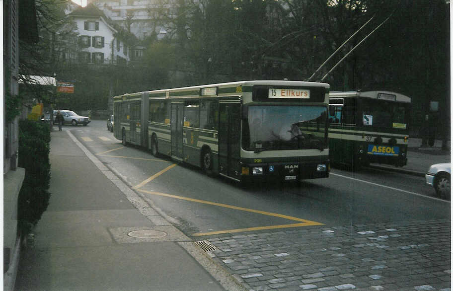 (016'618) - SVB Bern - Nr. 205/BE 500'205 - MAN am 26. Mrz 1997 in Bern, Brengraben