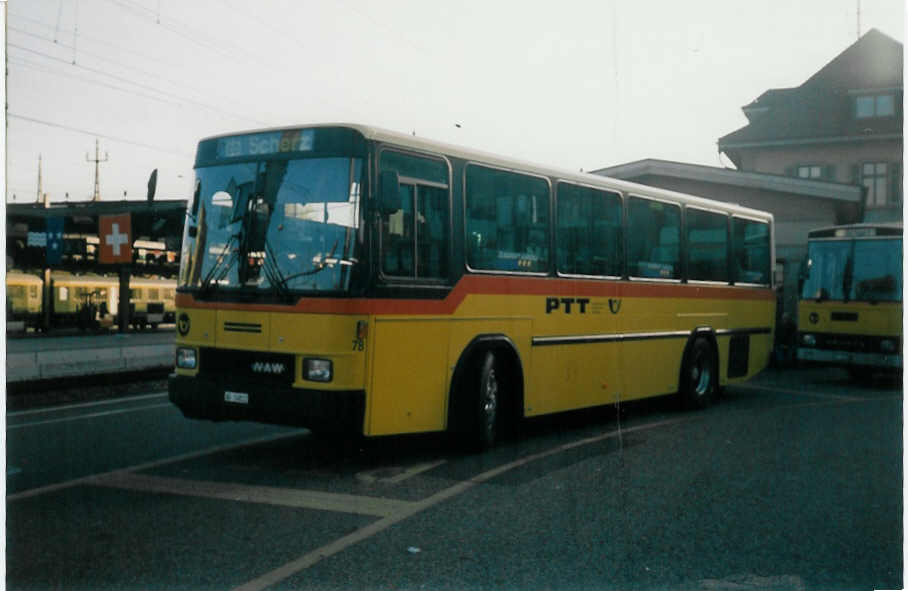 (020'423) - Voegtlin-Meyer, Brugg - Nr. 78/AG 14'812 - NAW/Hess am 25. Oktober 1997 beim Bahnhof Brugg