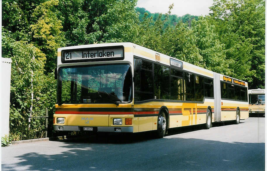 (022'708) - STI Thun - Nr. 70/BE 389'670 - MAN am 16. Mai 1998 bei der Schifflndte Thun