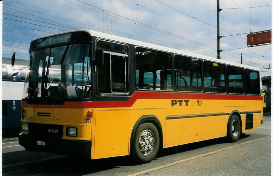 (024'811) - Voegtlin-Meyer, Brugg - Nr. 78/AG 14'812 - NAW/Hess am 15. Juli 1998 beim Bahnhof Brugg