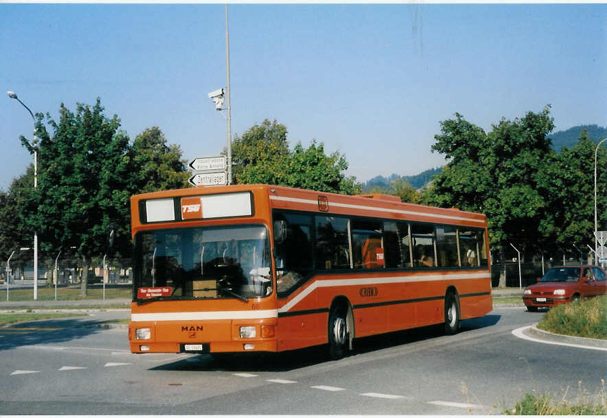 (025'119) - RVBW Wettingen - Nr. 68/AG 19'491 - MAN am 8. August 1998 in Thun, Kleine Allmend (Einsatz TSG)