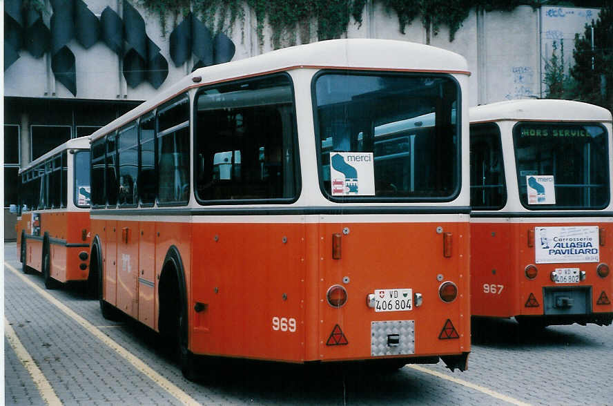 (025'712) - TL Lausanne - Nr. 969/VD 406'804 - Rochat/Lauber Personenanhnger am 22. August 1998 in Lausanne, Dpt Borde