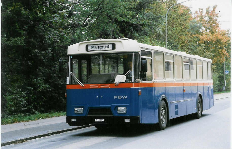 (026'514) - Brhwiler, Maisprach - BL 6925 - FBW/Hess (ex Giezendanner, Rothrist; ex AAGR Rothenburg Nr. 48) am 3. Oktober 1998 in Rti, Sonnenplatz