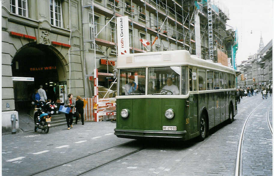 (027'302) - SVB Bern (TVB) - Nr. 50/BE 27'150 - Saurer/Gangloff am 10. Oktober 1998 in Bern, Marktgasse