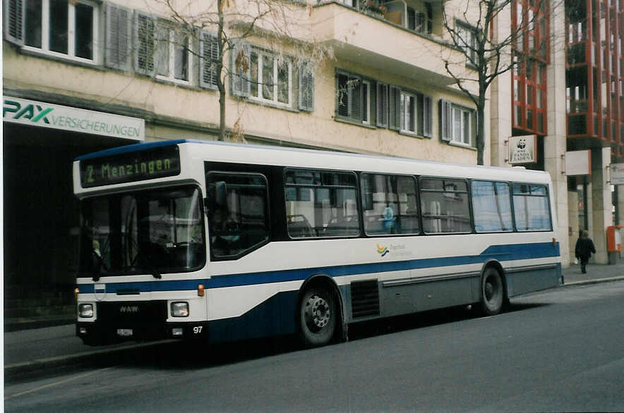 (028'506) - ZVB Zug - Nr. 97/ZG 54'617 - NAW/Hess am 31. Dezember 1998 beim Bahnhof Zug