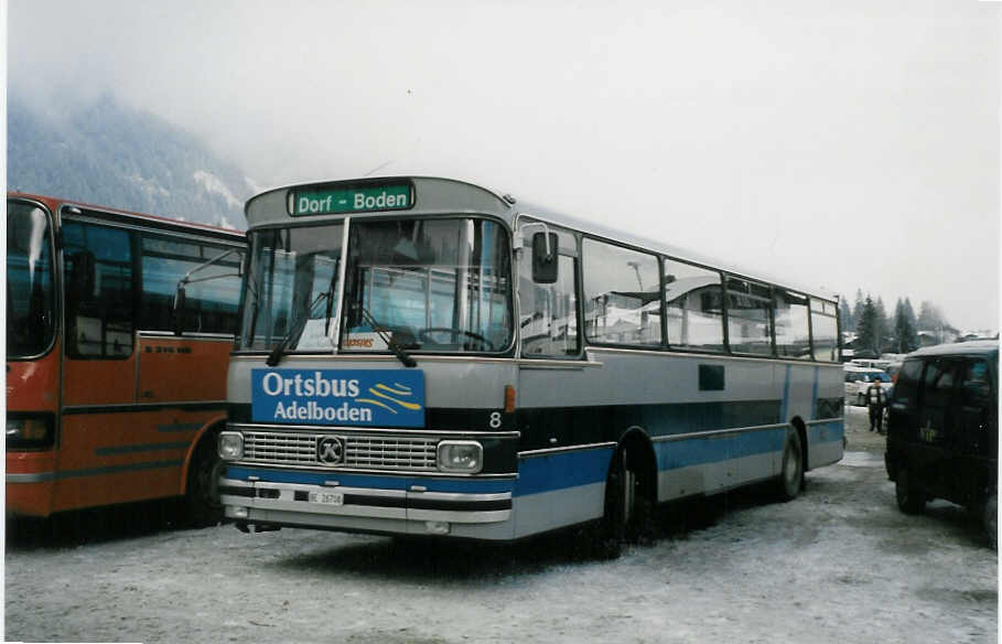 (028'835) - AFA Adelboden - Nr. 8/BE 26'708 - Setra (ex TPYG Yverdon Nr. 2) am 12. Januar 1999 in Adelboden, Boden