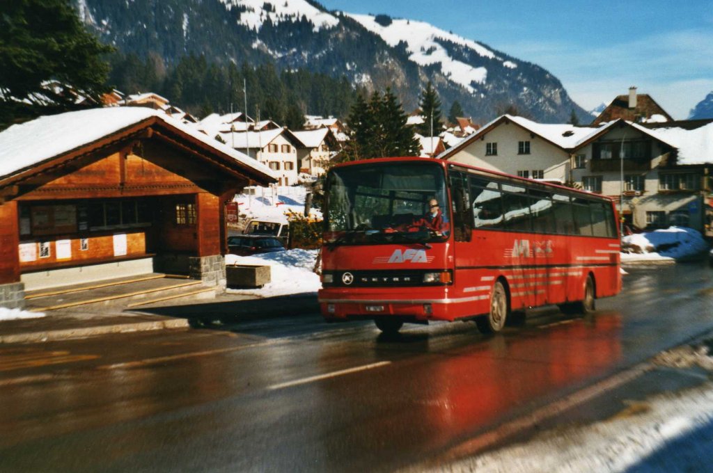 (029'606) - AFA Adelboden - Nr. 11/BE 26'701 - Setra am 27. Februar 1999 in Frutigen, Marktplatz