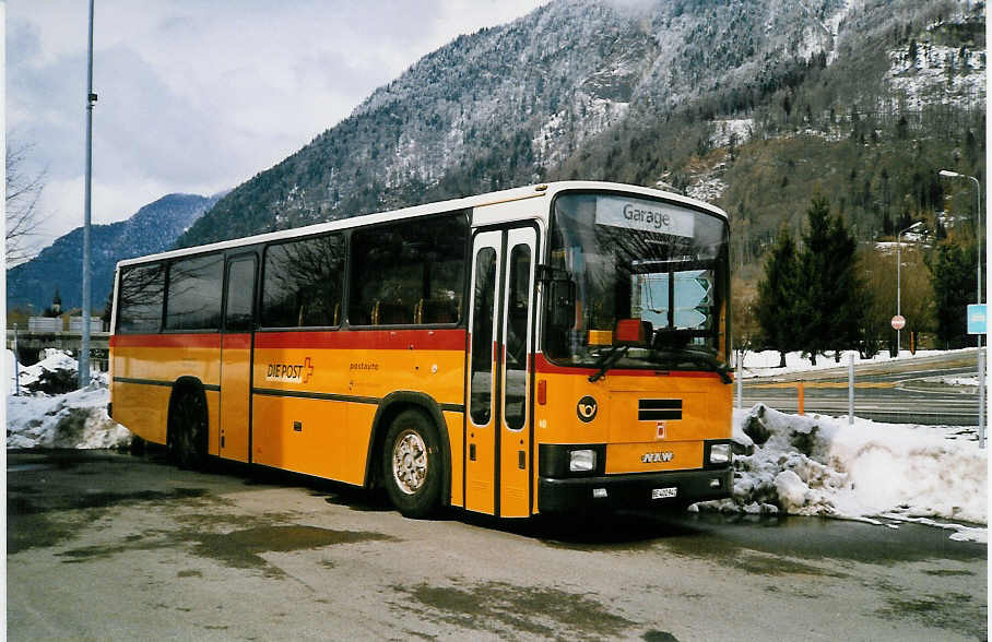 (029'916) - AAGI Interlaken - Nr. 40/BE 402'942 - NAW/R&J (ex Schmocker, Beatenberg Nr. 5) am 6. Mrz 1999 in Interlaken, Werkhof