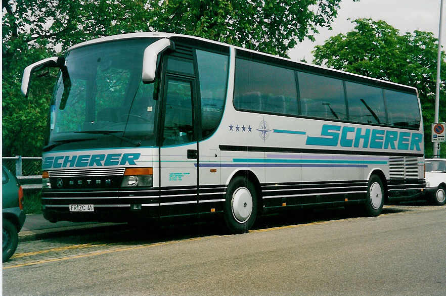 (031'113) - Aus Deutschland: Scherer, Rtenbach - FR-ZC 41 - Setra am 26. April 1999 in Basel, ZOO