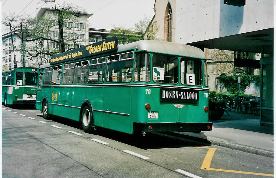 (031'134) - BVB Basel - Nr. 70/BS 1970 - FBW/FHS am 26. April 1999 in Basel, Claraplatz