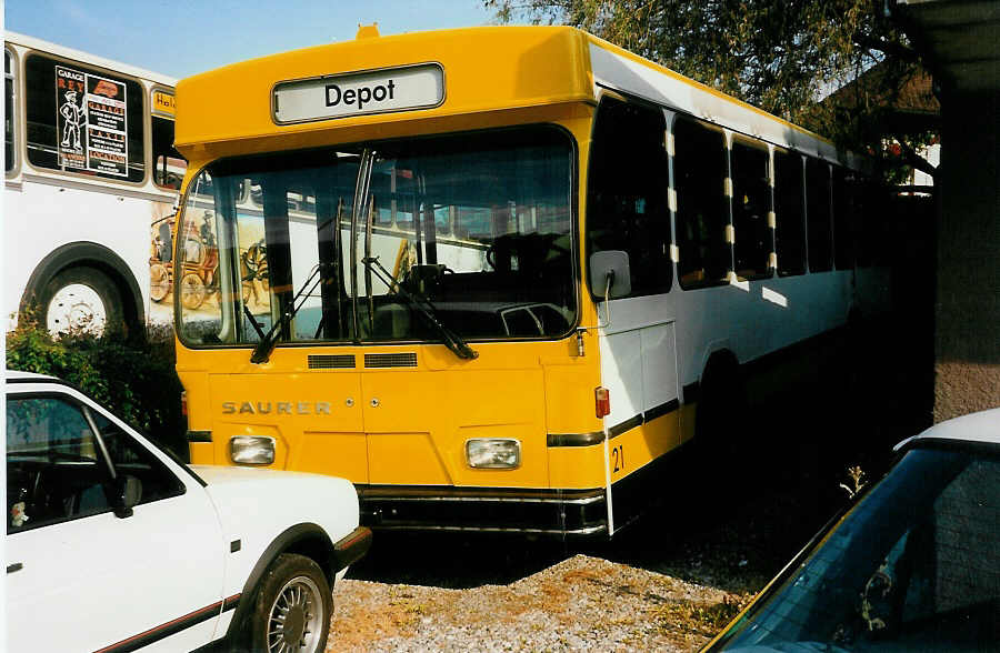 (032'308) - VBSH Schaffhausen - Nr. 21 - Saurer/Hess am 26. Juni 1999 in Btzberg, Heiniger