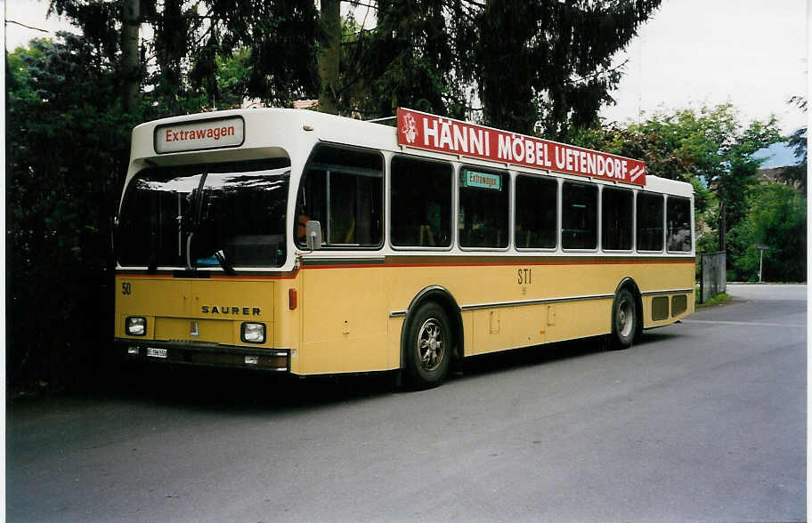 (033'021) - STI Thun - Nr. 50/BE 396'550 - Saurer/R&J am 29. Juni 1999 bei der Schifflndte Thun