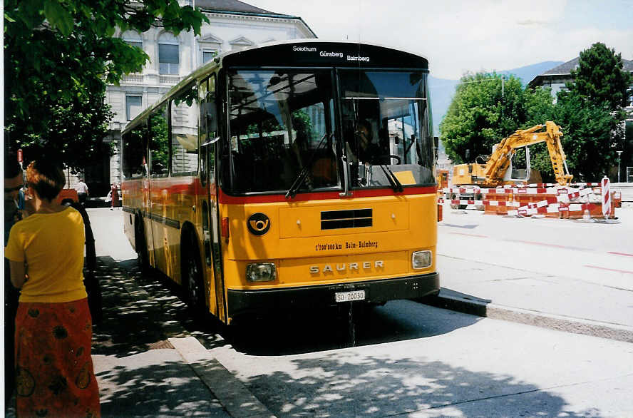 (033'116) - Flury, Balm - SO 20'030 - Saurer/Hess am 5. Juli 1999 in Solothurn, Amthausplatz