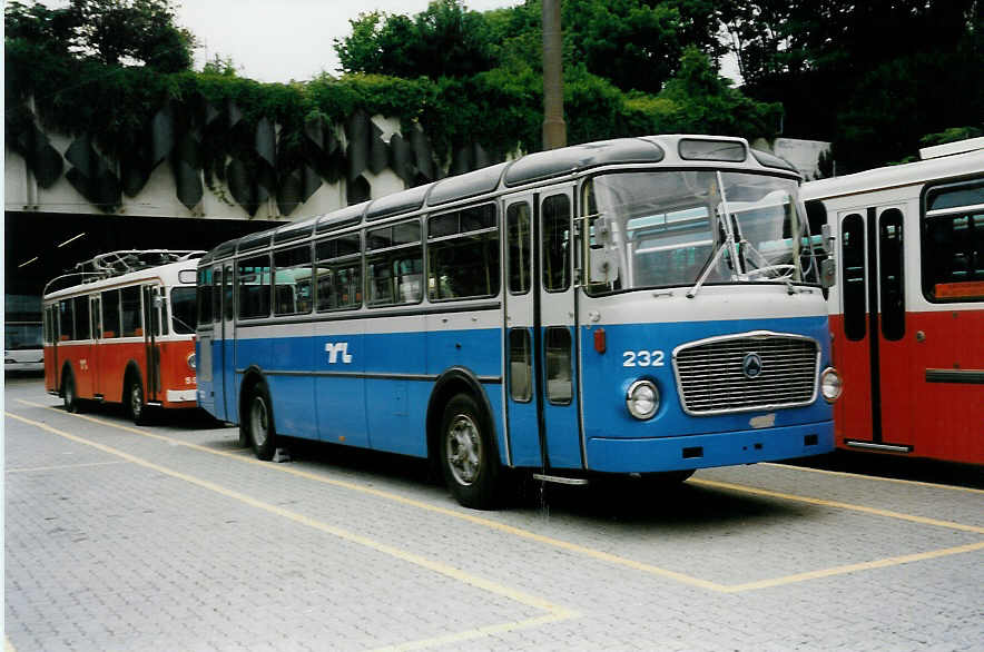 (033'413) - TL Lausanne - Nr. 232 - Saurer/Hess (ex Roth, Chur) am 7. Juli 1999 in Lausanne, Dpt Borde