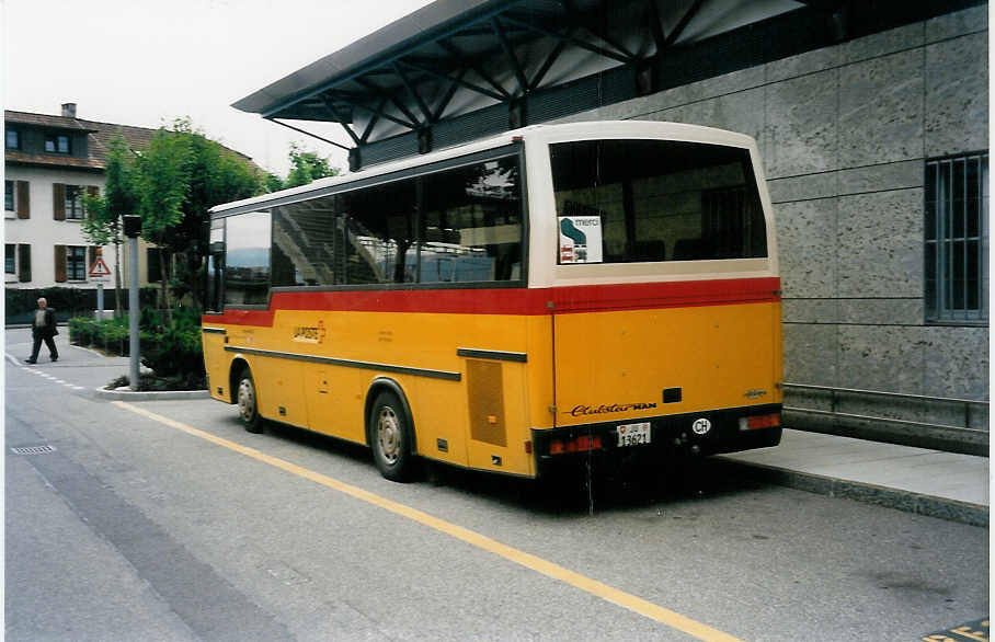 (033'924) - Odiet, Pleigne - JU 13'621 - MAN/Auwrter am 9. Juli 1999 beim Bahnhof Delmont