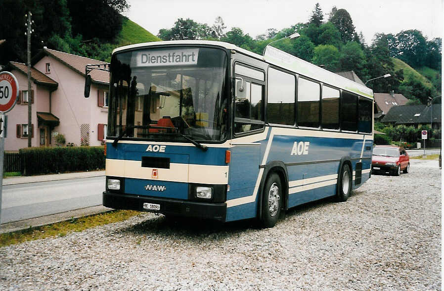 (034'132) - AOE Langnau - Nr. 1/BE 18'090 - NAW/R&J am 13. Juli 1999 in Langnau, Garage