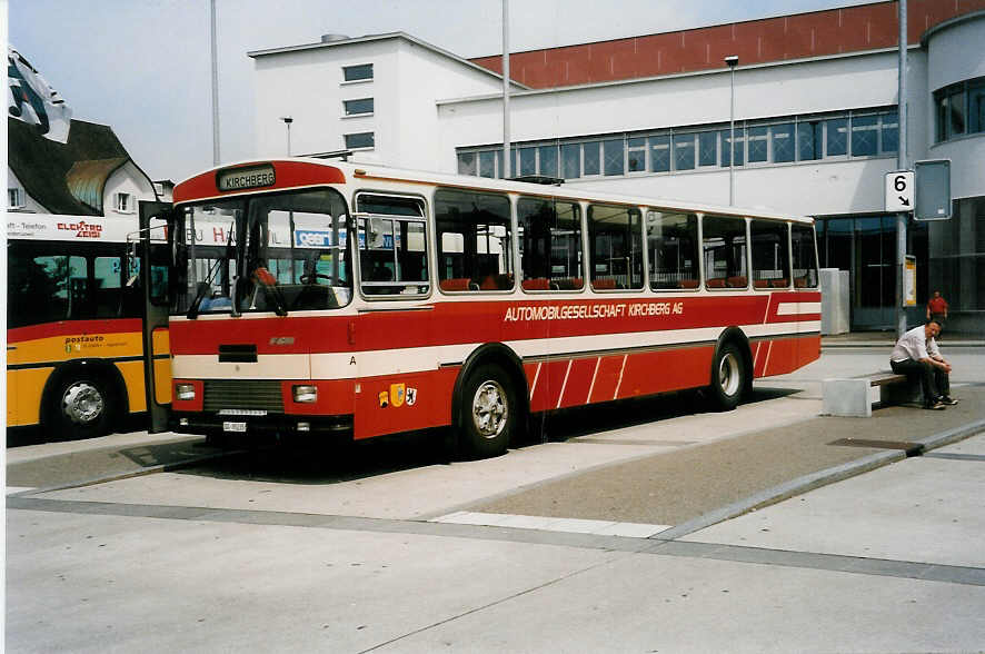 (034'715) - AKAG Kirchberg - Nr. A/SG 95'235 - FBW/R&J am 19. Juli 1999 beim Bahnhof Wil