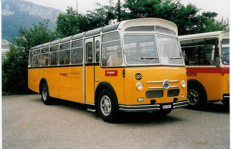 (035'906) - Reber, Basel - BS 1815 - Saurer/FHS (ex Eggenberger, Mriken; ex Ott, Wetzikon; ex OPC Ennetbrgen Nr. 3; ex AVG Grindelwald; ex P 24'143) am 28. August 1999 in Oensingen, Saurertreffen