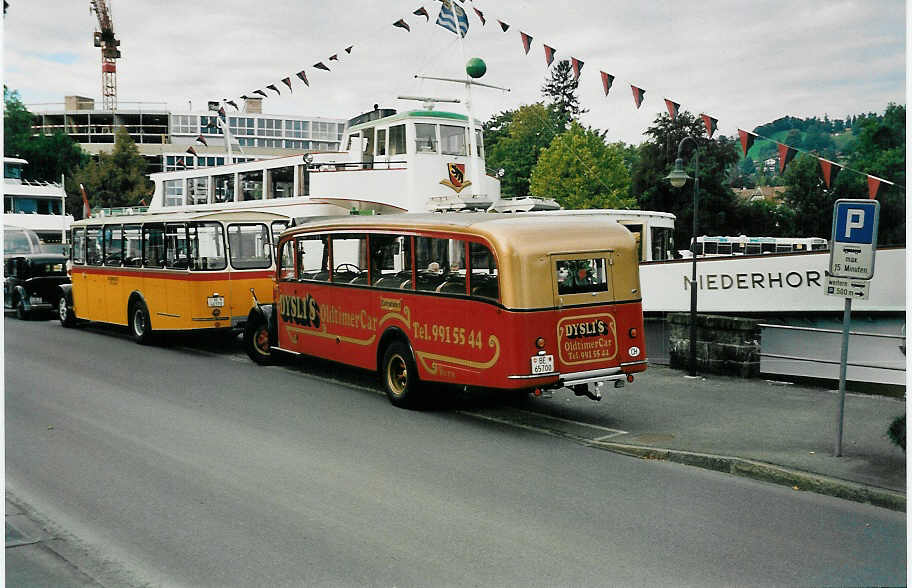 (037'212) - Dysli, Bern - Nr. 19/BE 65'700 - Saurer/Saurer (ex P 23'085; ex P 2137) am 2. Oktober 1999 bei der Schifflndte Thun