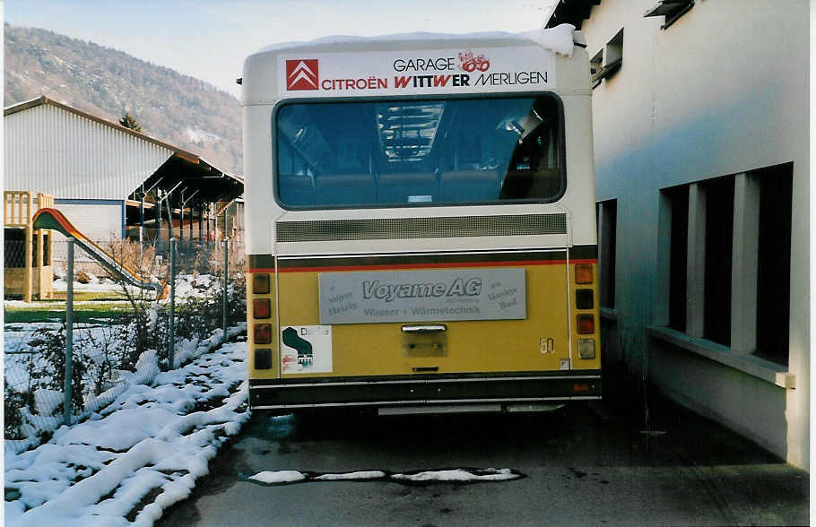 (037'922) - STI Thun - Nr. 50 - Saurer/R&J am 27. November 1999 in Thun, Garage