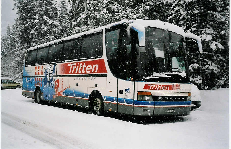 (039'110) - Tritten, Zweisimmen - BE 26'689 - Setra am 19. Februar 2000 in Adelboden, Unter dem Birg