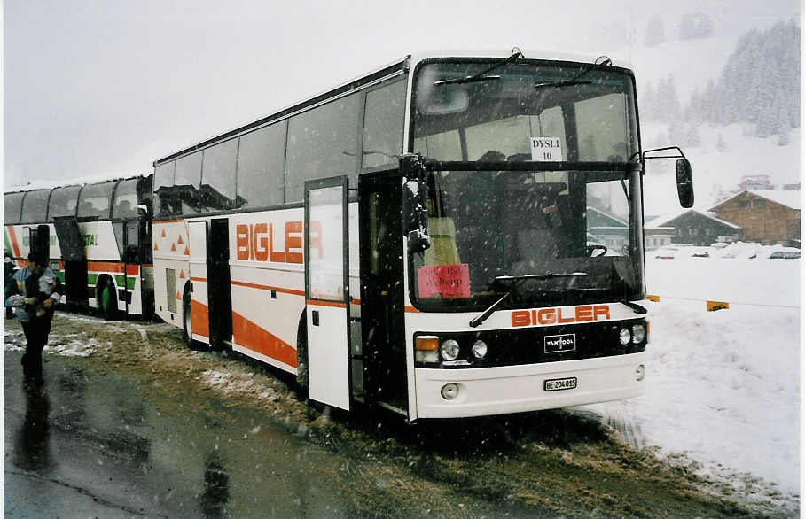 (039'203) - Bigler, Jens - BE 204'015 - Van Hool am 20. Februar 2000 in Adelboden, Kreuzweg