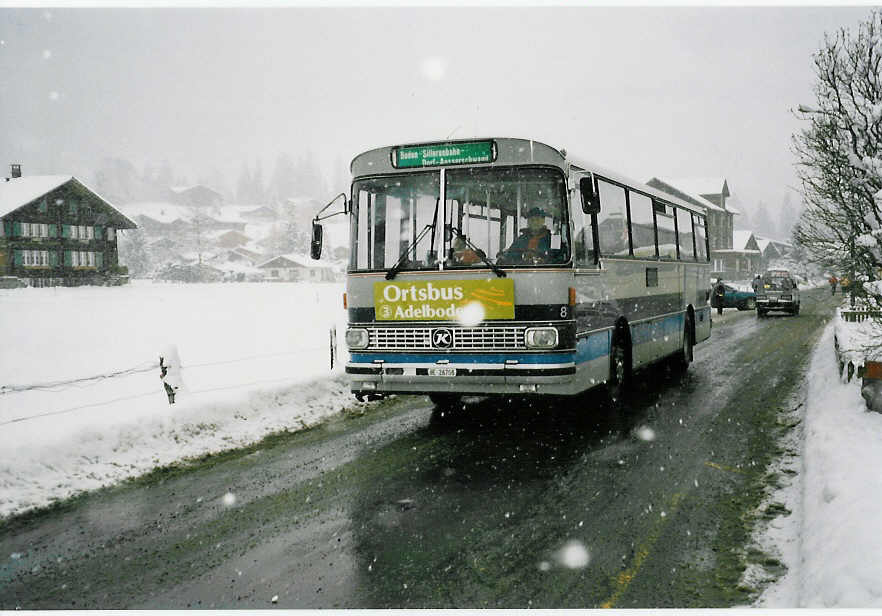 (039'208) - AFA Adelboden - Nr. 8/BE 26'708) - Setra (ex TPYG Yverdon Nr. 2) am 20. Februar 2000 in Adelboden, Kreuzweg