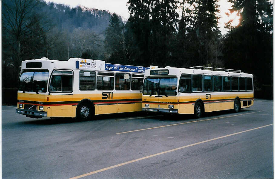 (039'328) - STI Thun - Nr. 52/BE 396'552 - Saurer/R&J am 25. Februar 2000 bei der Schifflndte Thun