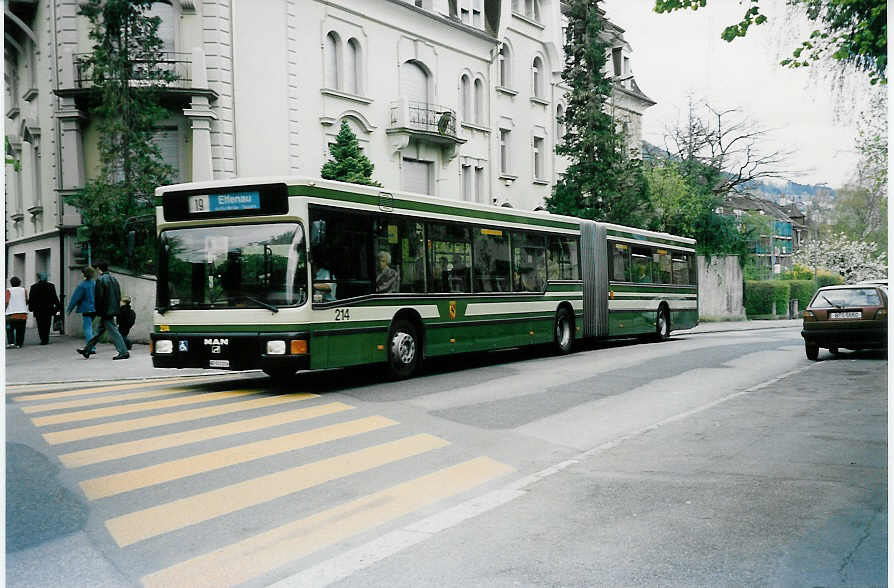 (040'408) - SVB Bern - Nr. 214/BE 513'214 - MAN am 23. April 2000 in Bern, Tierpark