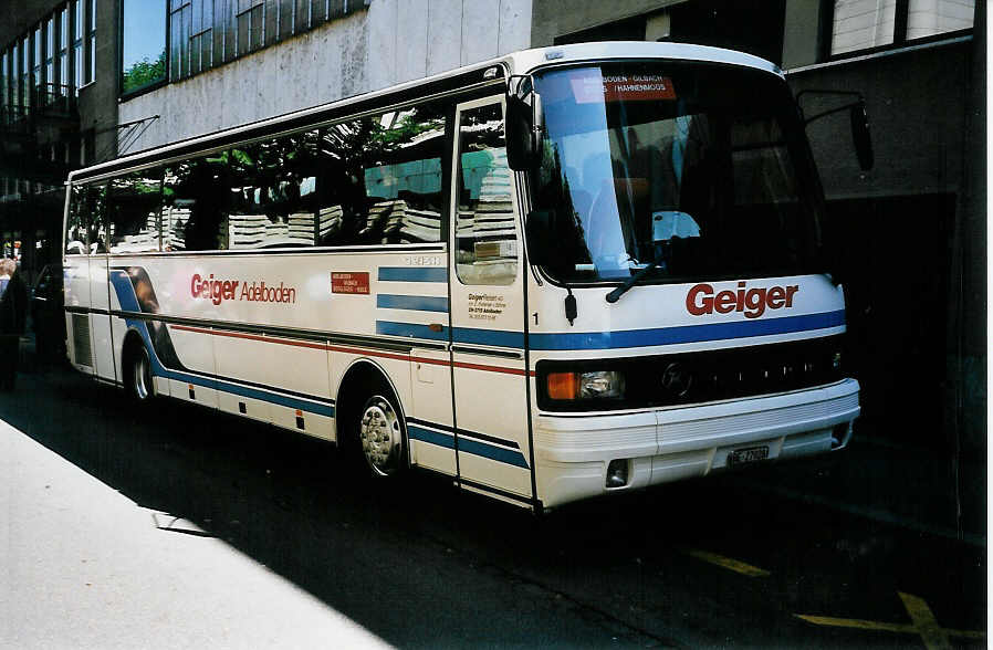 (040'712) - Geiger, Adelboden - Nr. 1/BE 27'928 - Setra am 1. Juni 2000 in Zrich, Kongresshaus