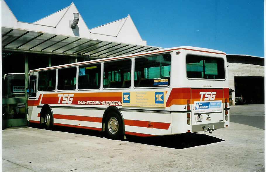 (042'405) - STI Thun - Nr. 3/BE 26'635 - Volvo/R&J (ex TSG Blumenstein Nr. 3) am 11. August 2000 in Thun, Garage