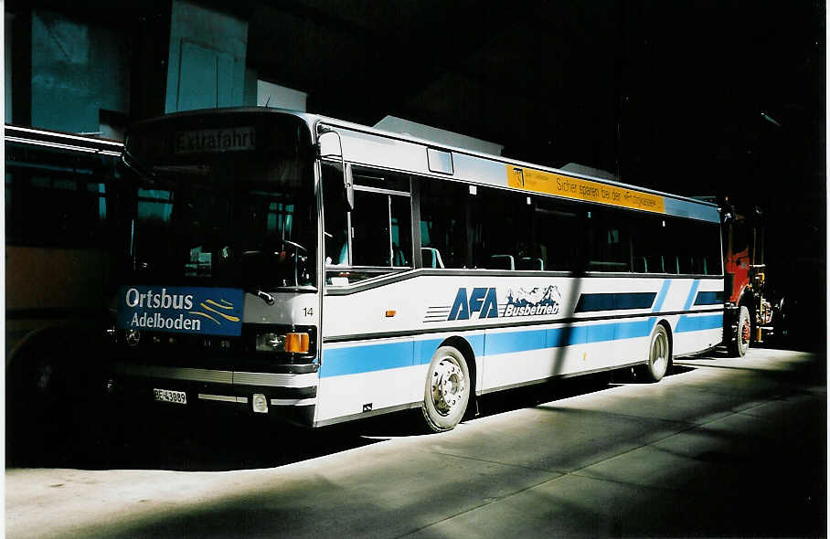 (042'633) - AFA Adelboden - Nr. 14/BE 43'089 - Setra (ex AAGI Interlaken Nr. 33) am 20. August 2000 im Autobahnhof Adelboden