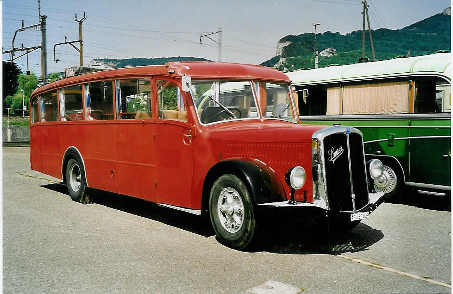 (042'927) - Pfaditeam Aargau, Baden - AG 232'009 - Saurer/Saurer (ex Kontiki, Neuenhof; ex Hugentobler, Wettingen; ex Baumann, Baden Nr. 5; ex P 1999) am 26. August 2000 in Oensingen, Saurertreffen