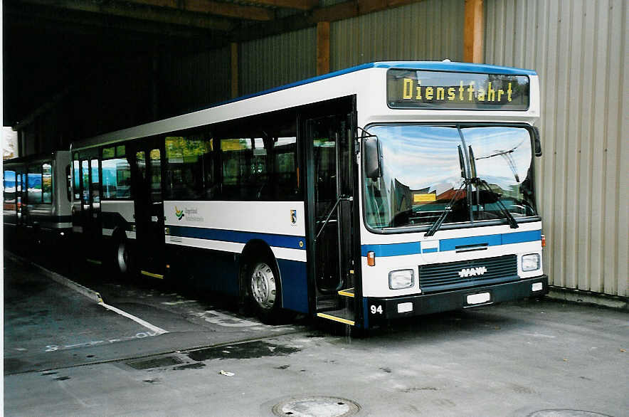 (043'605) - ZVB Zug - Nr. 94/ZG 54'614 - NAW/Hess am 17. Oktober 2000 in Zug, Garage