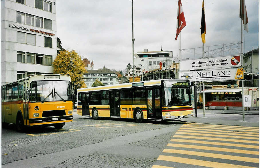 (043'729) - STI Thun - Nr. 78/BE 265'478 - MAN am 6. November 2000 beim Bahnhof Thun