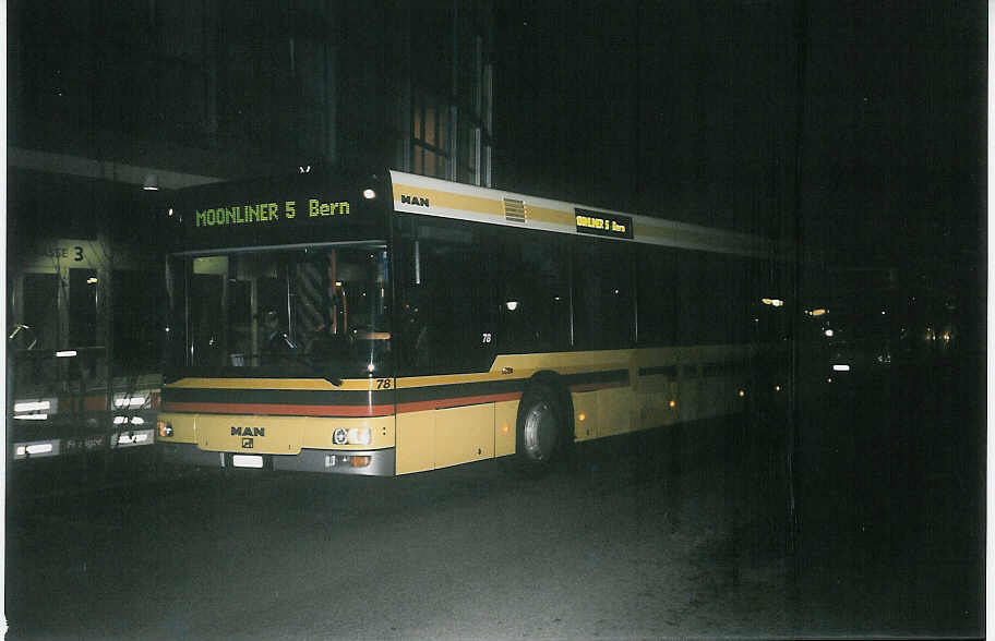 (044'613) - STI Thun - Nr. 78/BE 265'478 - MAN am 20. Januar 2001 bei der Schifflndte Thun