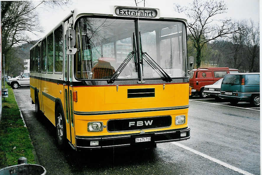 (045'122) - Tiemann, Oetwil - Nr. 10/ZH 675'710 - FBW/Hess (ex AAGU Altdorf Nr. 10) am 22. Februar 2001 in Luzern, Verkehrshaus