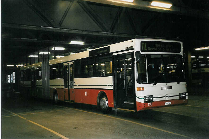 (045'332) - TL Lausanne - Nr. 110/VD 1594 - Mercedes (ex VR La Chaux-de-Fonds Nr. 82) am 11. Mrz 2001 in Lausanne, Dpt Borde