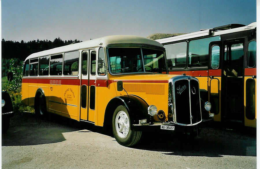 (049'331) - Klin, Mriken - AG 15'457 - Saurer/Tscher (ex Furrer, Schmidrti) am 25. August 2001 in Niederbipp, Saurertreffen