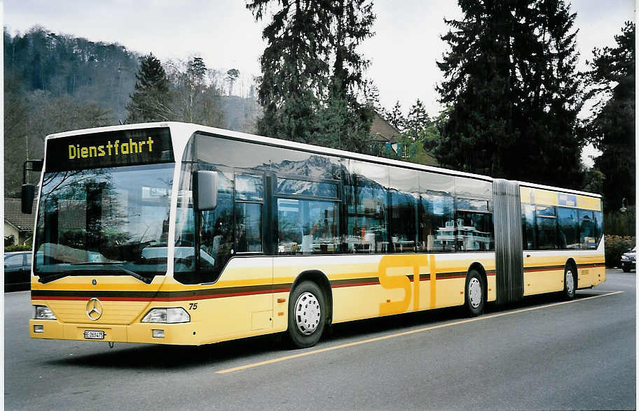 (052'002) - STI Thun - Nr. 75/BE 263'475 - Mercedes am 5. Februar 2002 bei der Schifflndte Thun