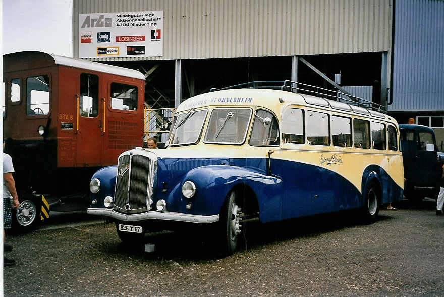 (055'723) - Aus Frankreich: Flecher, Ohnenheim - 926 T 67 - Saurer/Di Rosa am 31. August 2002 in Niederbipp, Saurertreffen 