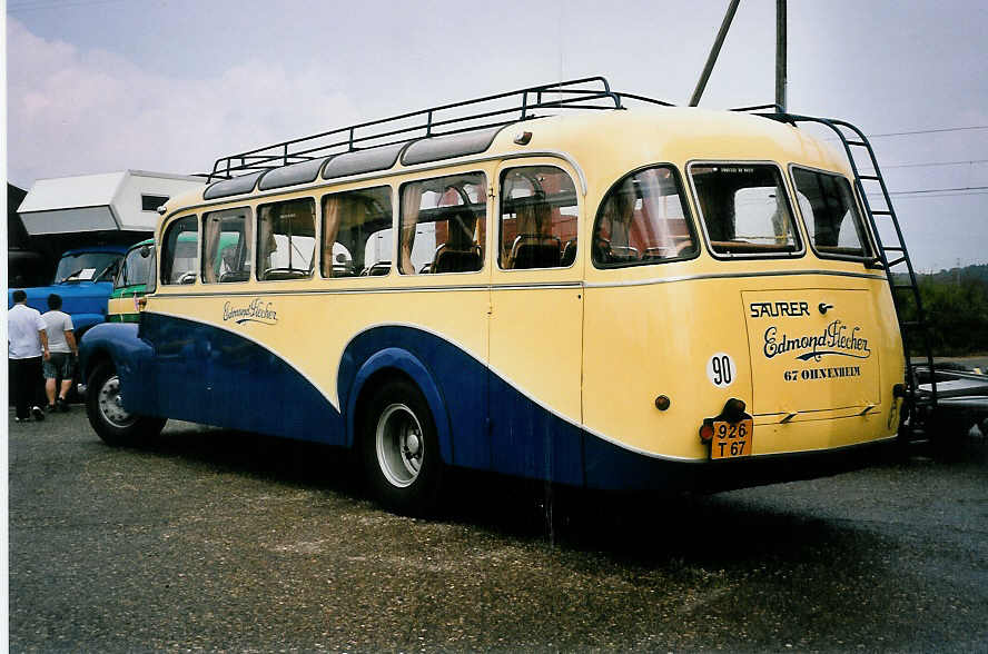 (055'724) - Aus Frankreich: Flecher, Ohnenheim - 926 T 67 - Saurer/Di Rosa am 31. August 2002 in Niederbipp, Saurertreffen