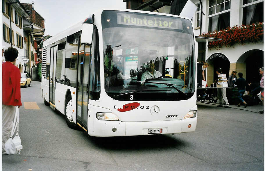 (055'911) - Expo.02, Biel - Nr. 3/FR 1828 - Mercedes am 31. August 2002 in Murten, Expo.02