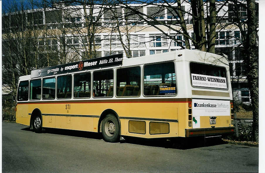 (059'102) - STI Thun - Nr. 56/BE 413'456 - Saurer/R&J am 1. Mrz 2003 bei der Schifflndte Thun