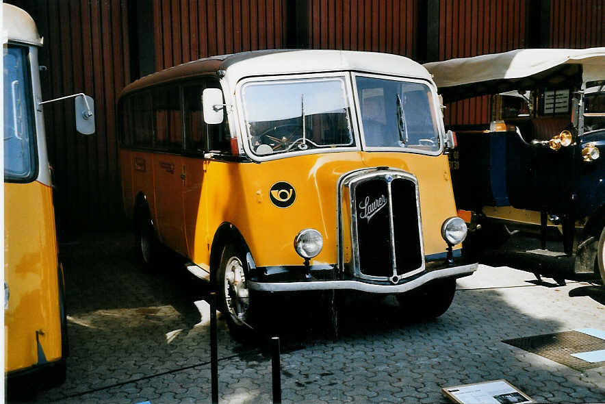 (061'336) - Oldtimer Club Saurer, Arbon - Saurer/R&Streun (ex Geiger, Adelboden Nr. 2) am 13. Juli 2003 in Luzern, Verkehrshaus